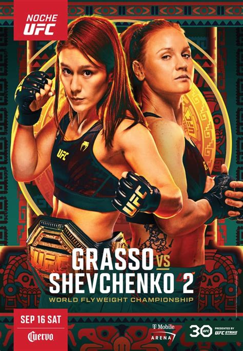 Noche UFC: Grasso vs. Shevchenko 2 takes place on September 16th, at the T-Mobile Arena in Las Vegas, Nevada. The main event starts at 10 p.m. ET. The prelims begin at 7 p.m. ET.